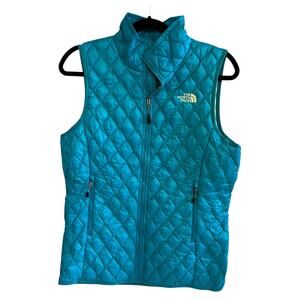 The North Face Thermoball Insulated Quilted Puffer Vest Turquoise Size Small
